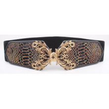 Wide Bling Metal Decorative Spangle Elastic Waist Belt